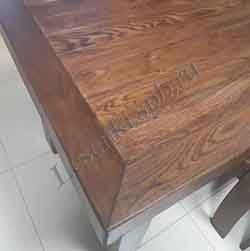 Фотография стола для веранды из массива дерева дуба
